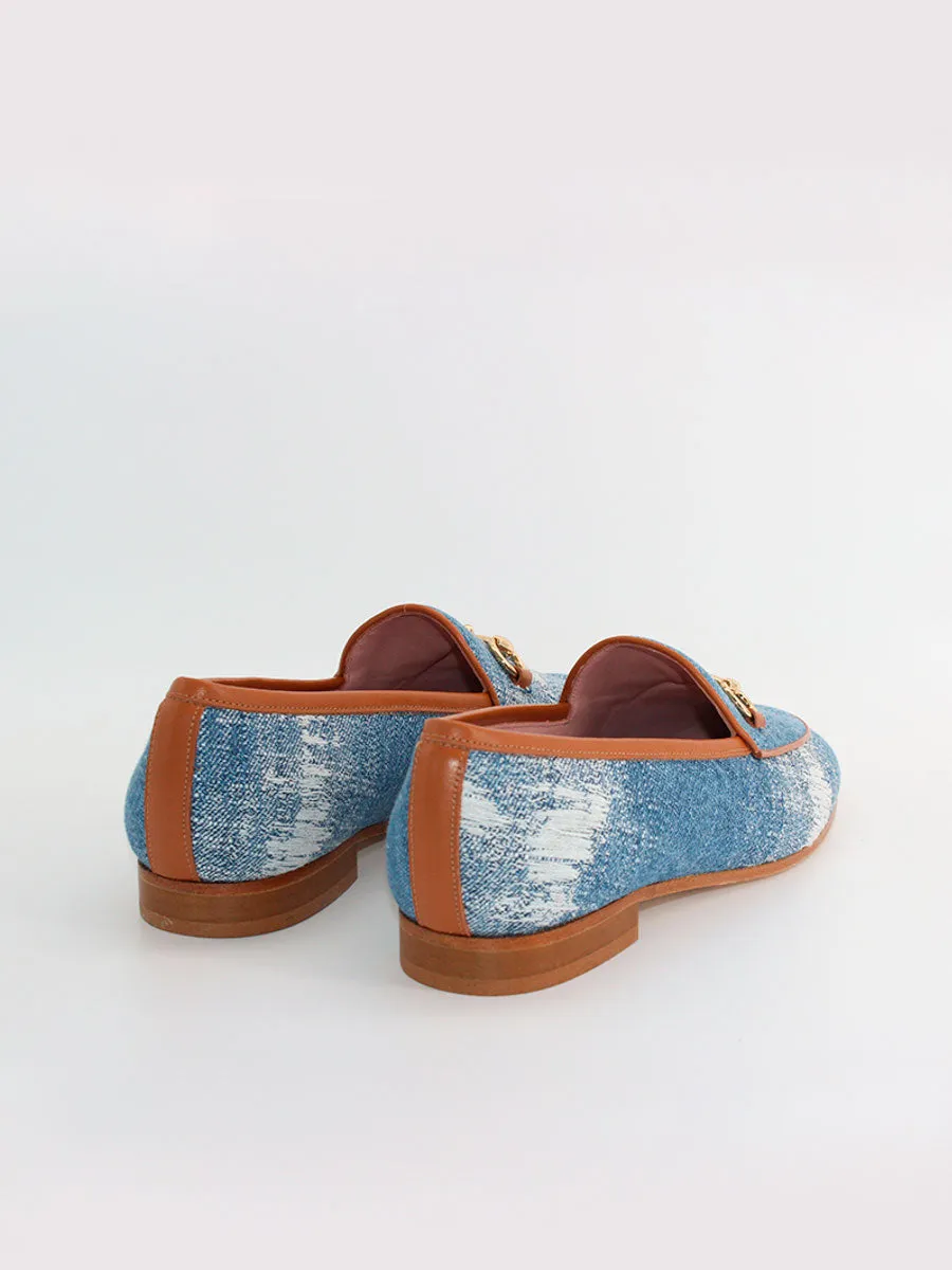 Denim and Leather Genova Moccasins