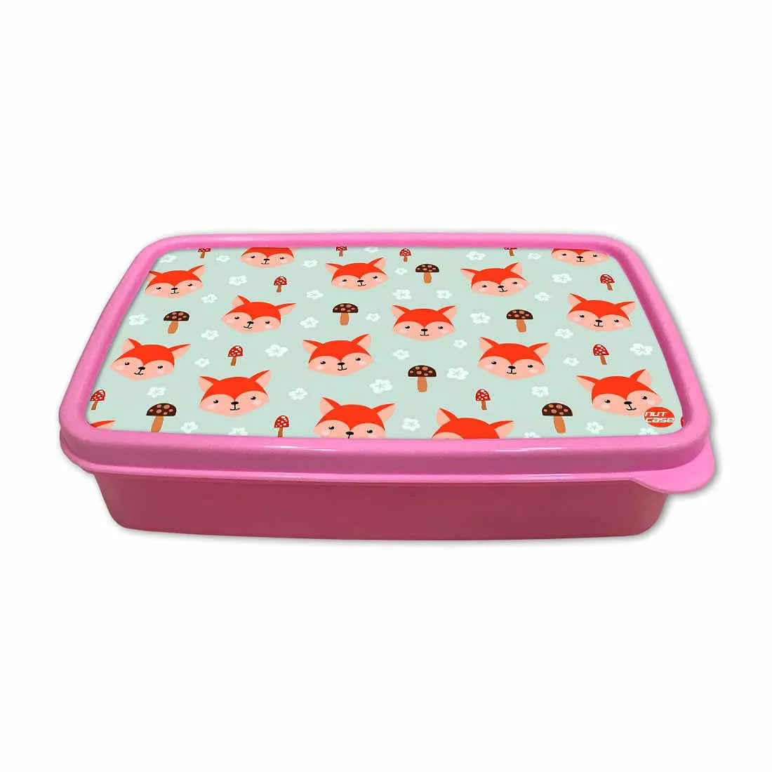 Designer Lunch Box for School Girl With Small Container - Fox