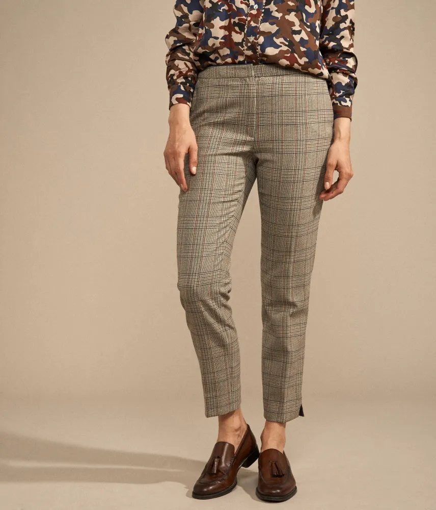 Devernois PULSION WOVEN PRINCE OF WALES TROUSERS