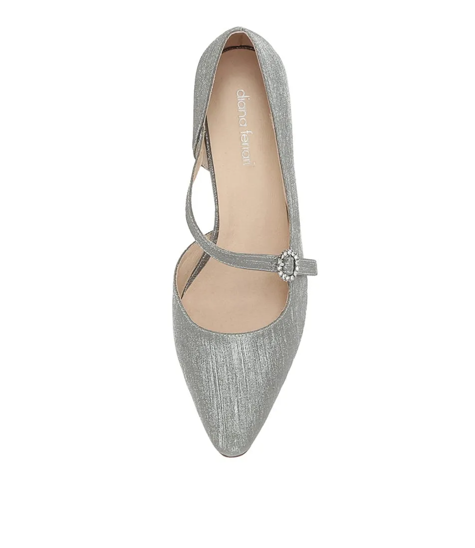 DIANA FERRARI Langden Pewter Metallic Suede Heels