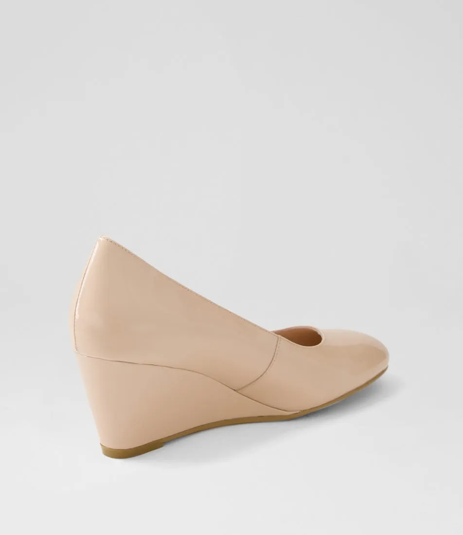 Fashionable Lespie Blush Patent Wedges