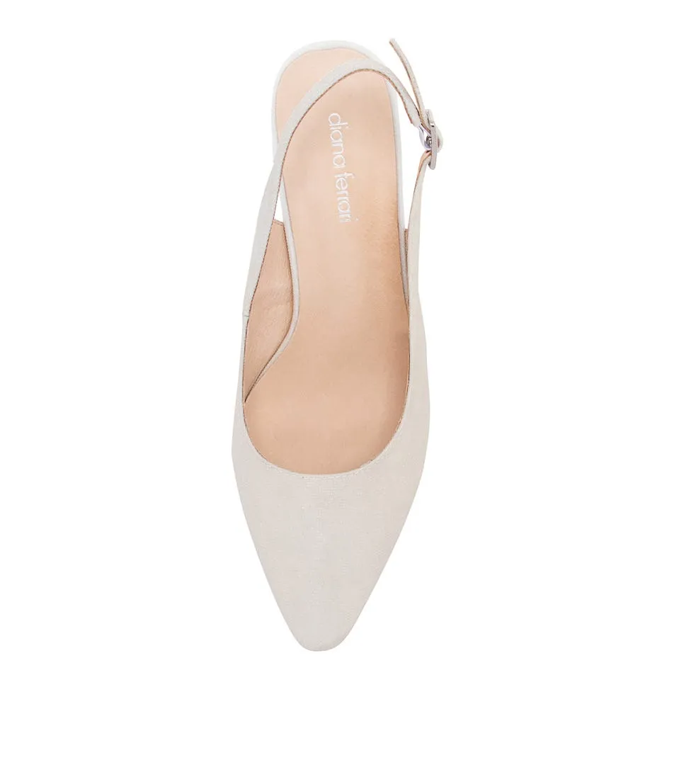 DIANA FERRARI Lucine Pearl Metallic Suede Heels