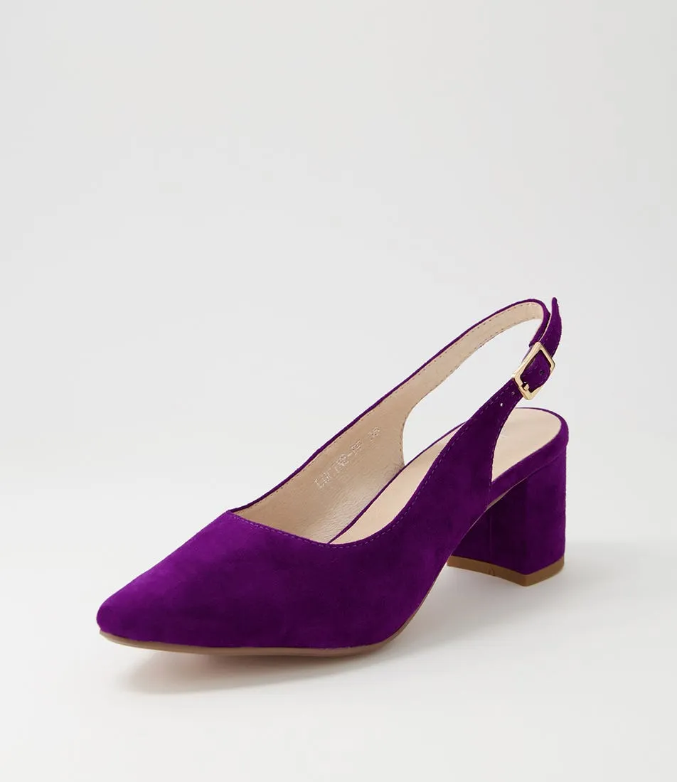 DIANA FERRARI Lucine Purple Suede Heels