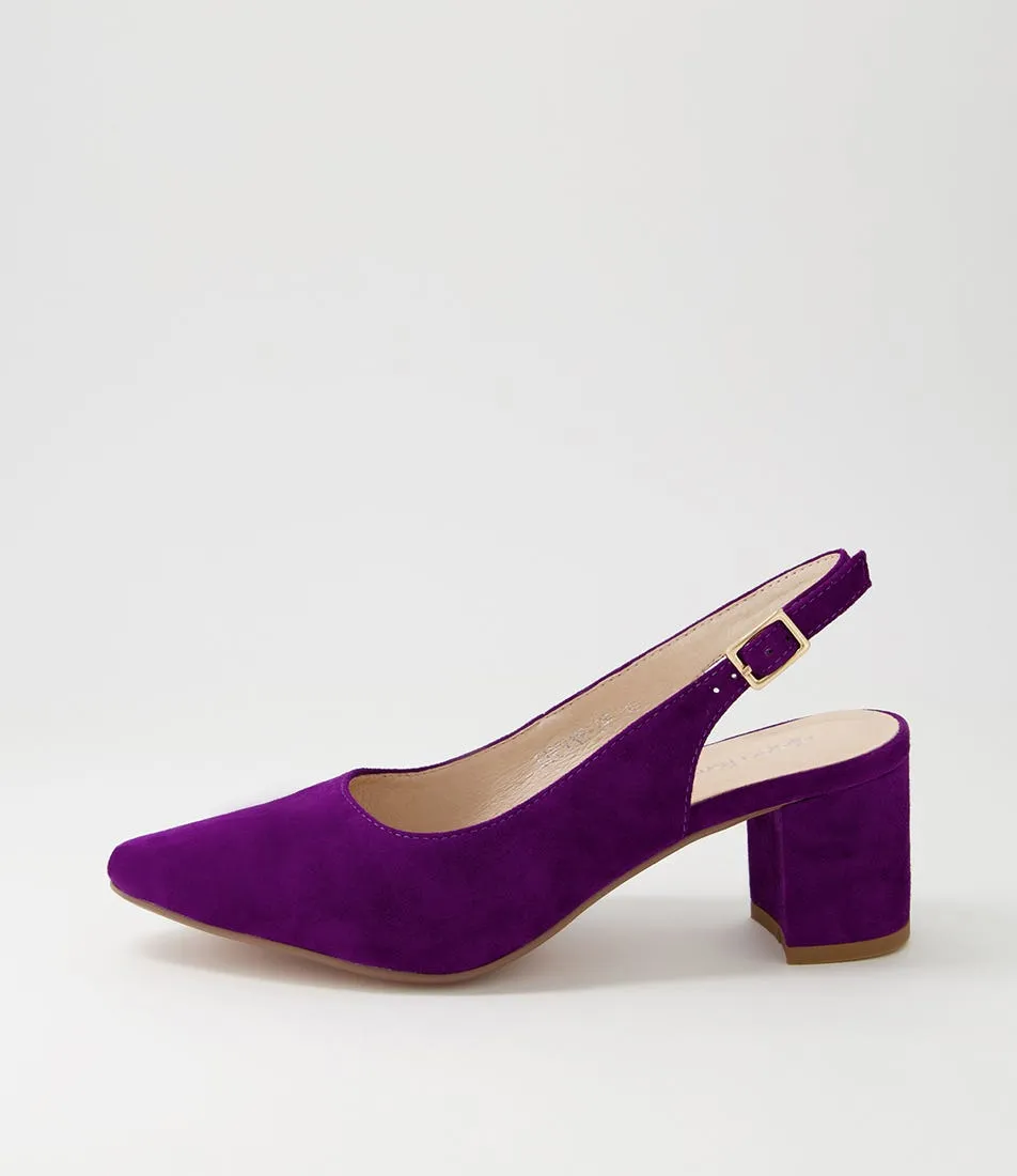 DIANA FERRARI Lucine Purple Suede Heels