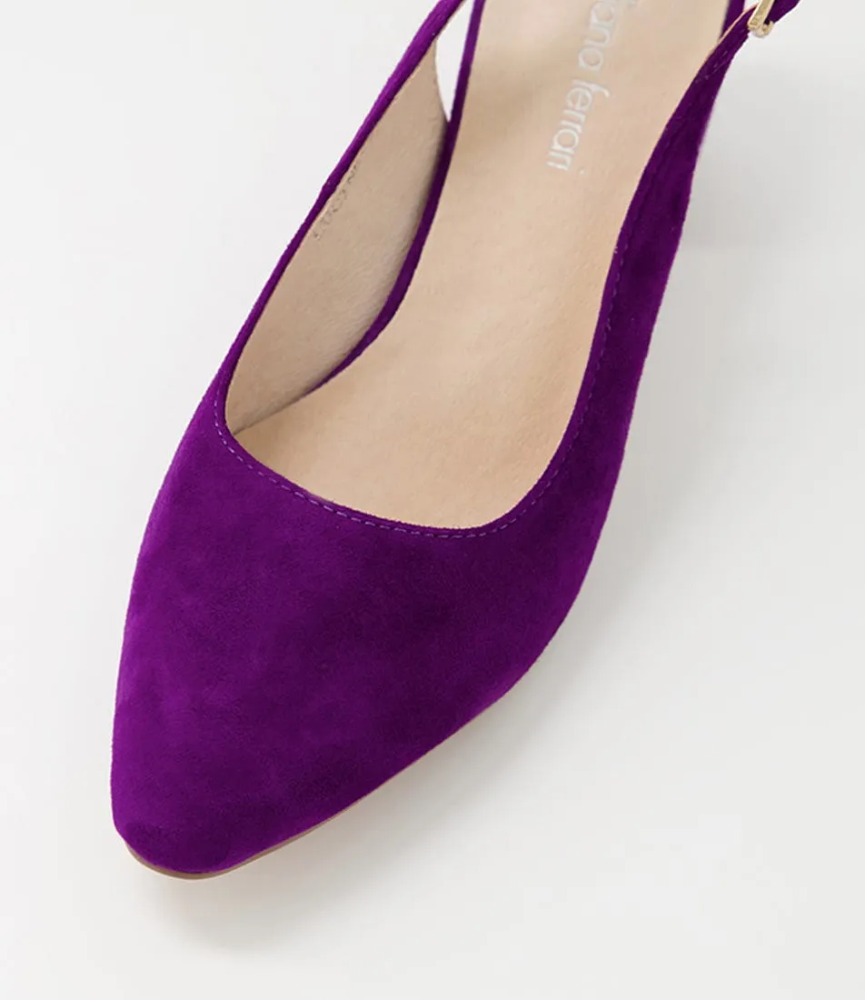 DIANA FERRARI Lucine Purple Suede Heels