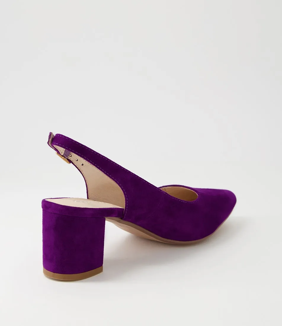 DIANA FERRARI Lucine Purple Suede Heels