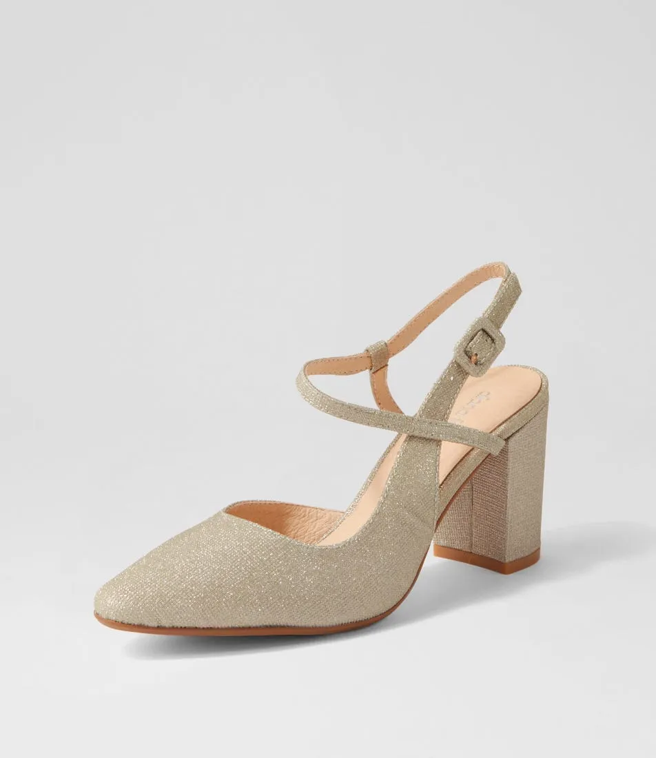 DIANA FERRARI Starly Champagne Suede Heels