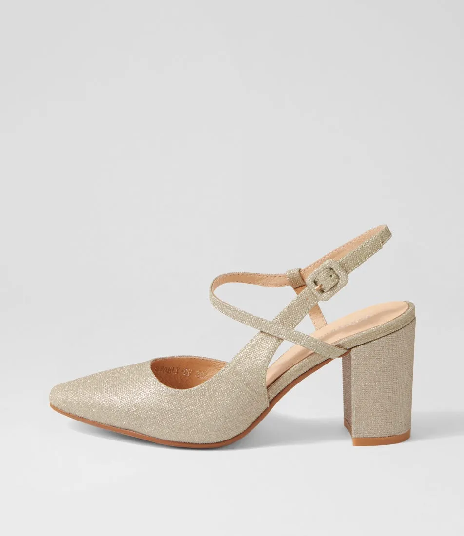 DIANA FERRARI Starly Champagne Suede Heels