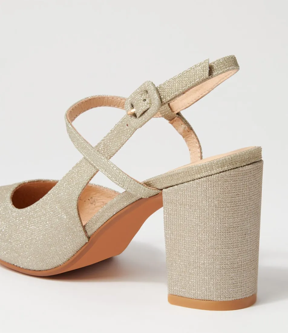 DIANA FERRARI Starly Champagne Suede Heels