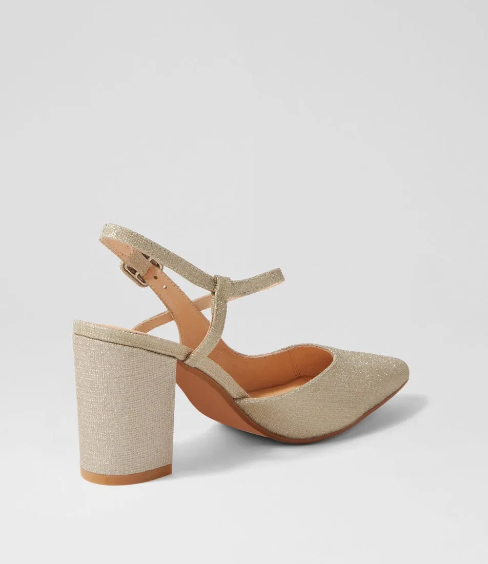 DIANA FERRARI Starly Champagne Suede Heels