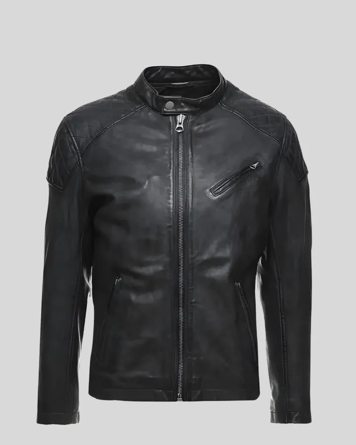 Dion Black Motorcycle Leather Jacket