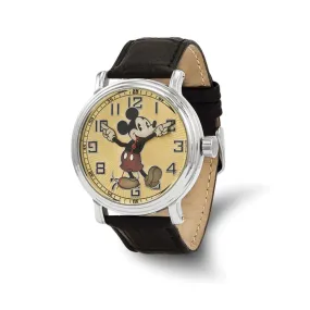 Disney Mickey Mouse Watch with Moving Arms - Adult Sized Black Leather