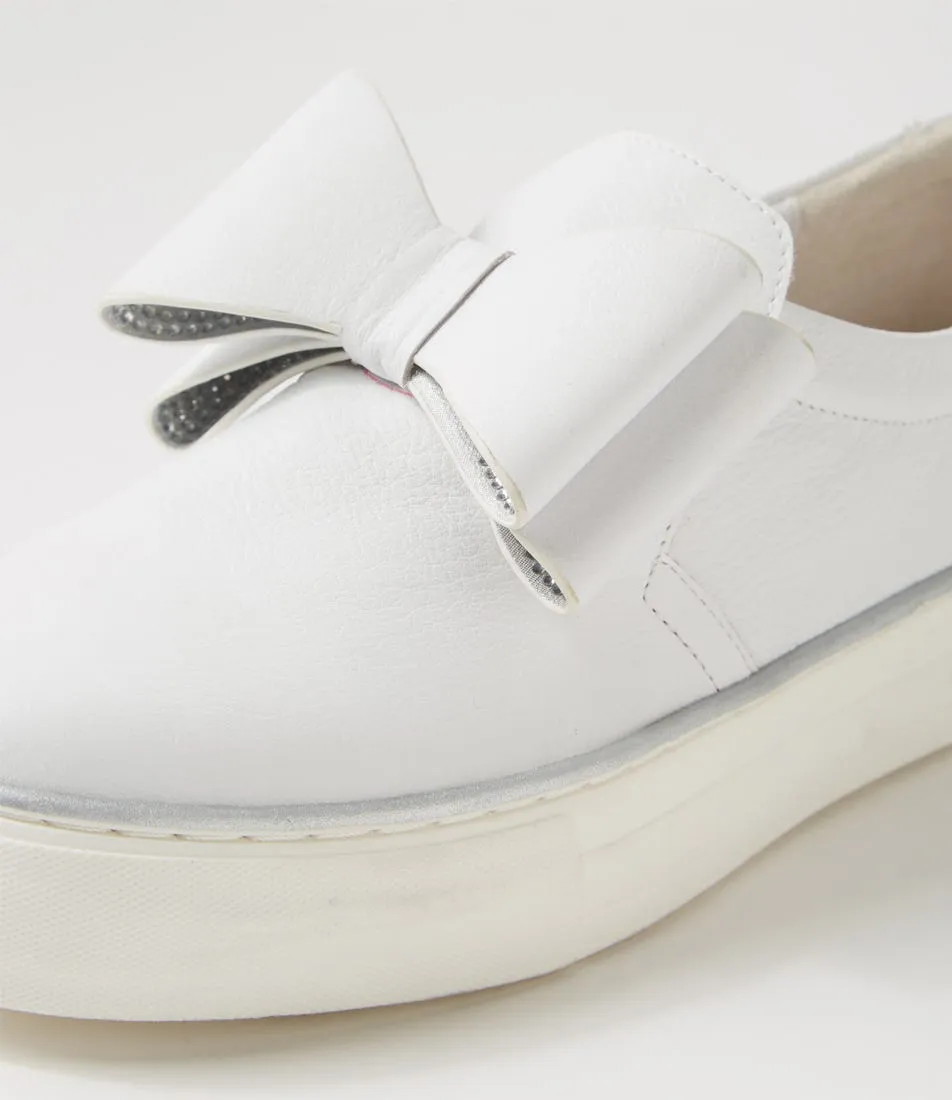 DJANGO & JULIETTE Fiji White Leather Sneakers