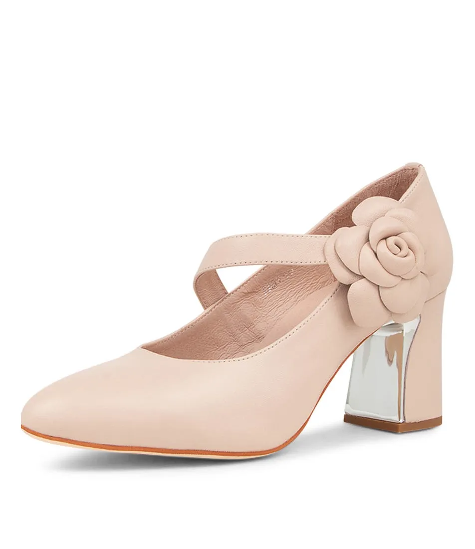 DJANGO & JULIETTE Kari Nude Leather Heels