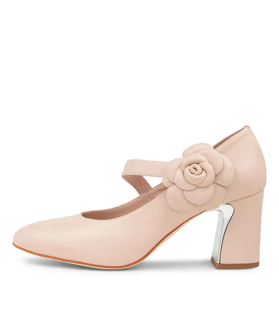 DJANGO & JULIETTE Kari Nude Leather Heels