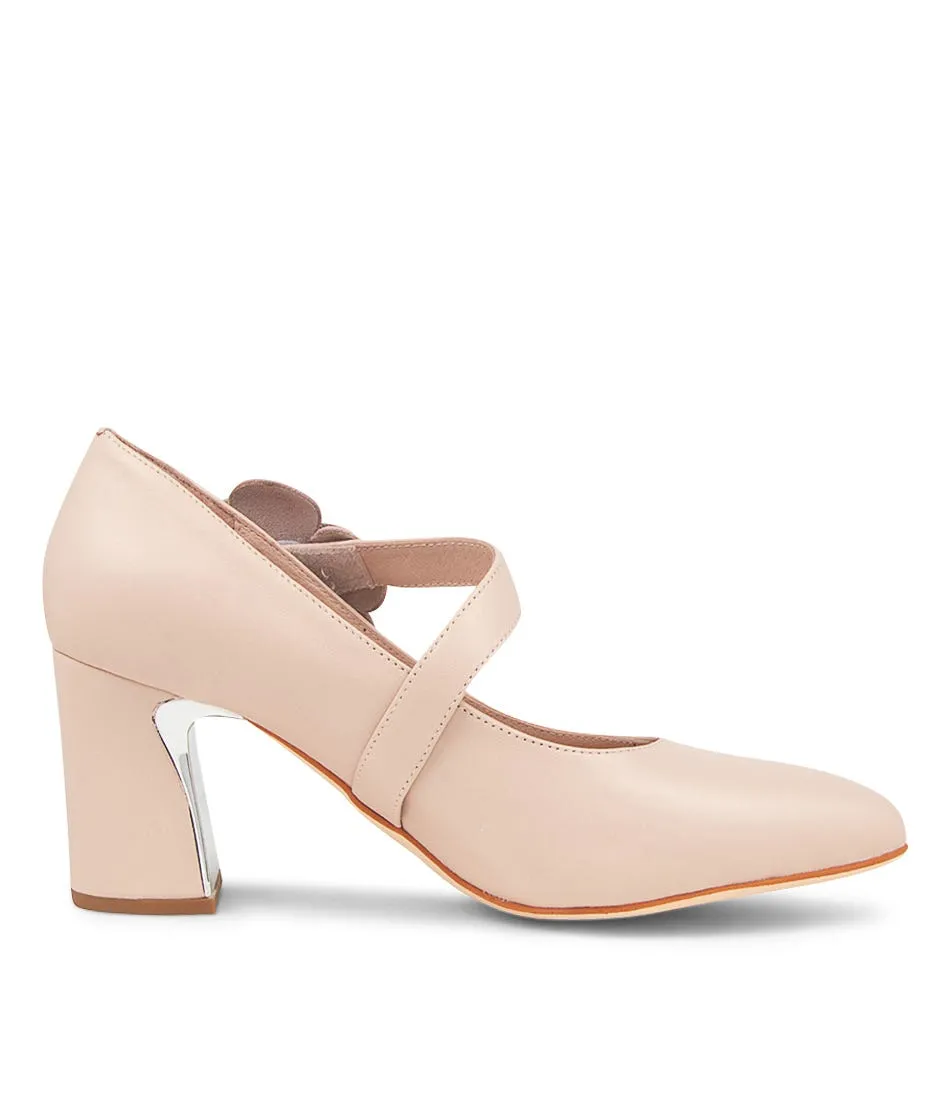 DJANGO & JULIETTE Kari Nude Leather Heels