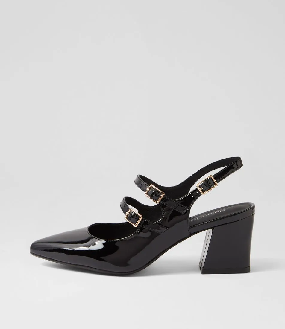 DJANGO & JULIETTE Maisha Black Patent Leather Heels