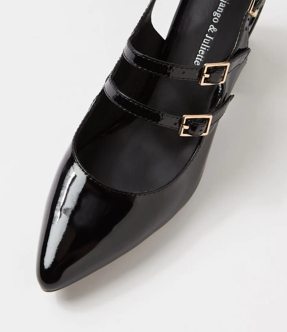 DJANGO & JULIETTE Maisha Black Patent Leather Heels