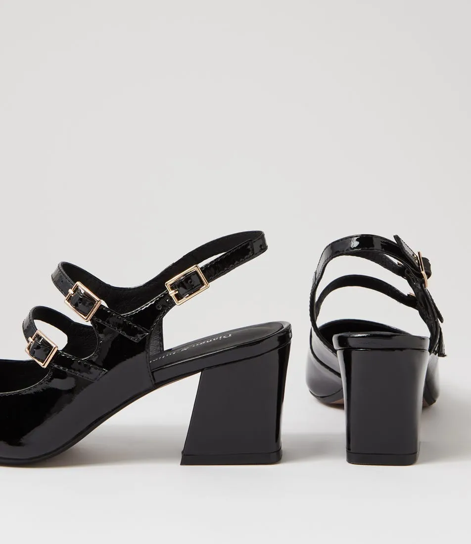 DJANGO & JULIETTE Maisha Black Patent Leather Heels