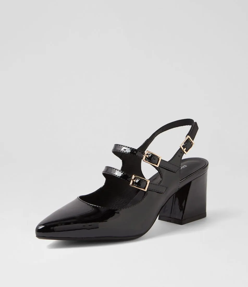 DJANGO & JULIETTE Maisha Black Patent Leather Heels