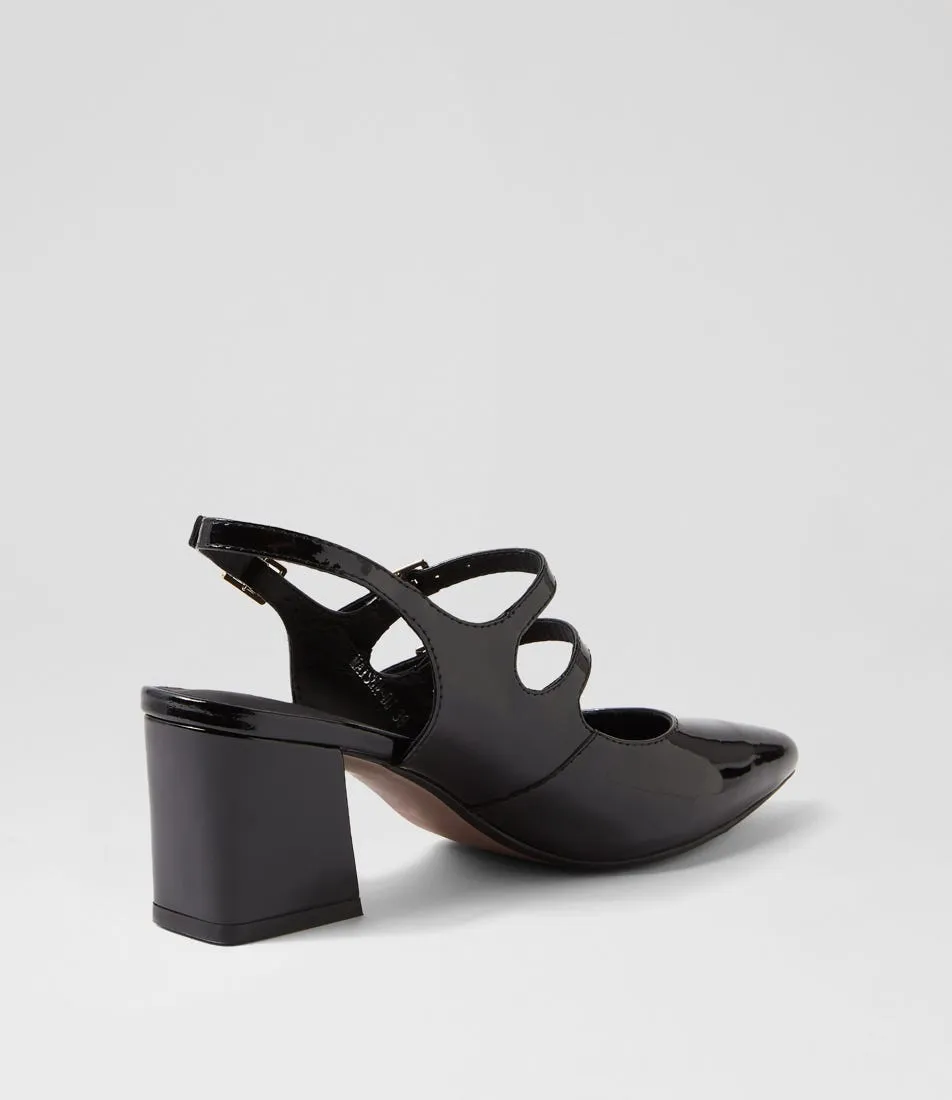 DJANGO & JULIETTE Maisha Black Patent Leather Heels