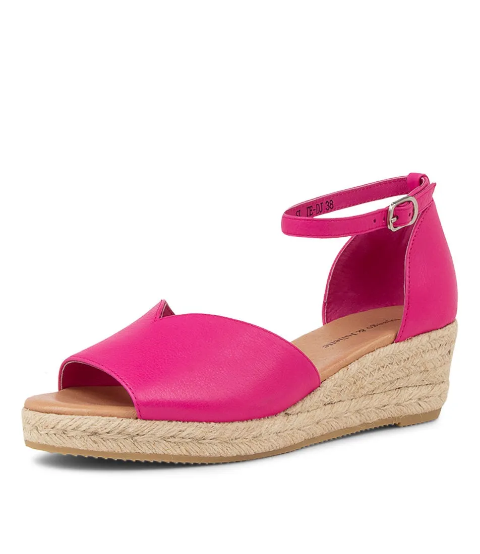 DJANGO & JULIETTE Slate Fuchsia Natural Rope Leather Heels