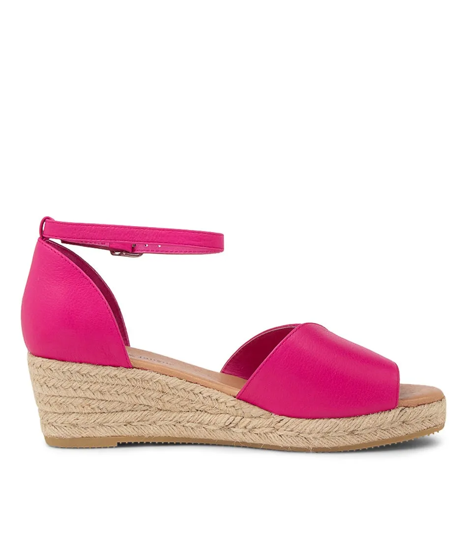 DJANGO & JULIETTE Slate Fuchsia Natural Rope Leather Heels