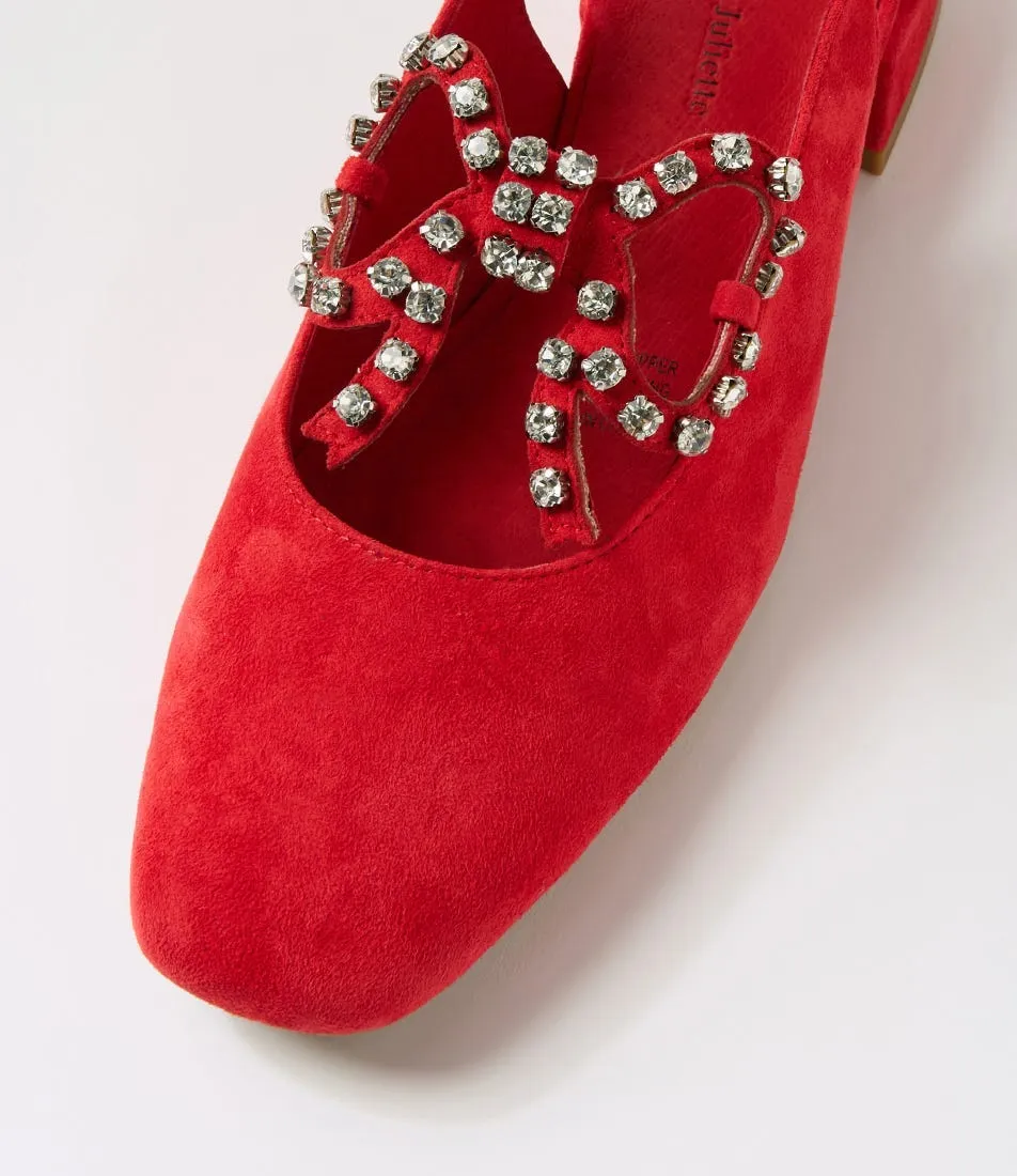 DJANGO & JULIETTE Vaylow Red Suede Heels