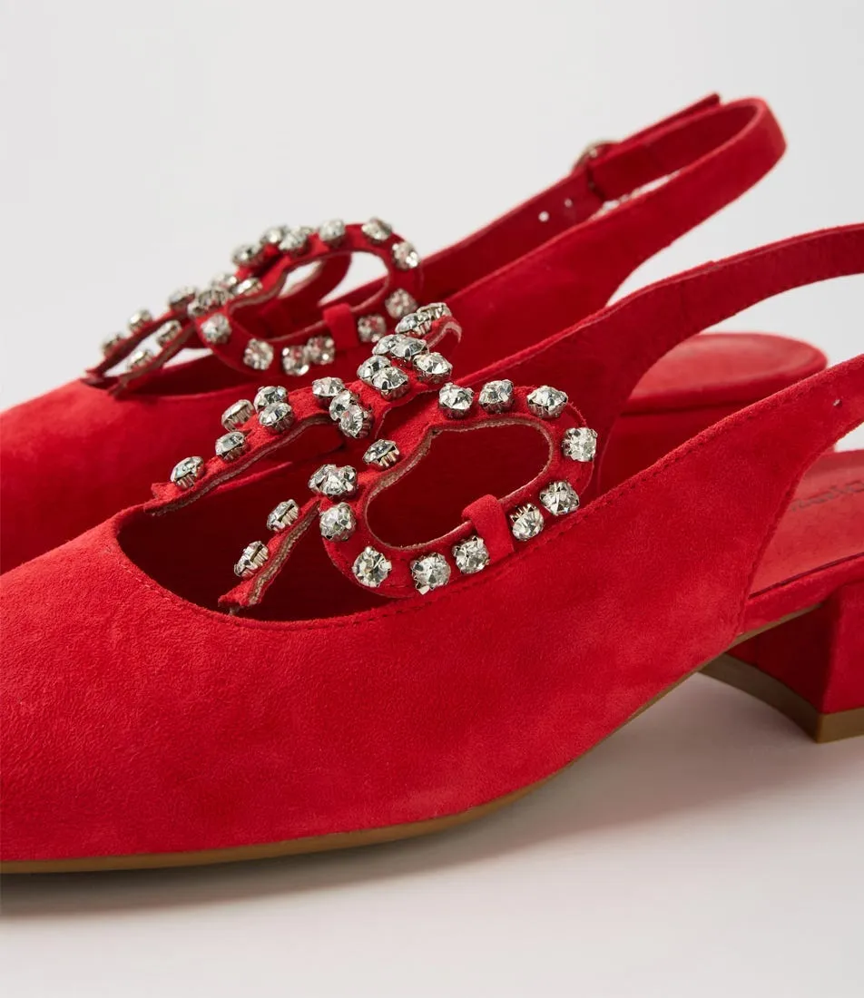 DJANGO & JULIETTE Vaylow Red Suede Heels