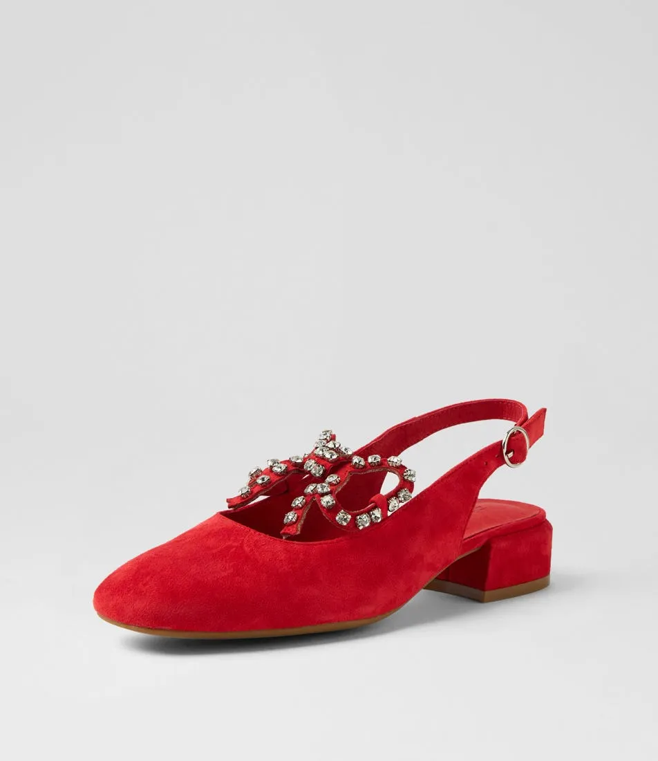 DJANGO & JULIETTE Vaylow Red Suede Heels