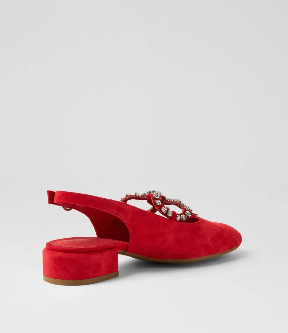 DJANGO & JULIETTE Vaylow Red Suede Heels