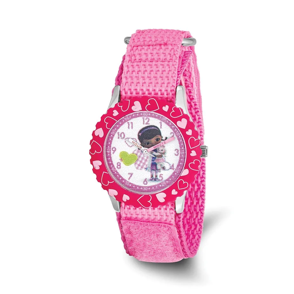 Doc McStuffins Pink Velcro Time Teacher Watch for Disney Girls