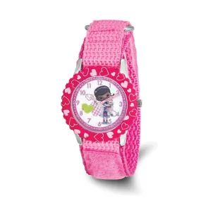 Doc McStuffins Pink Velcro Time Teacher Watch for Disney Girls