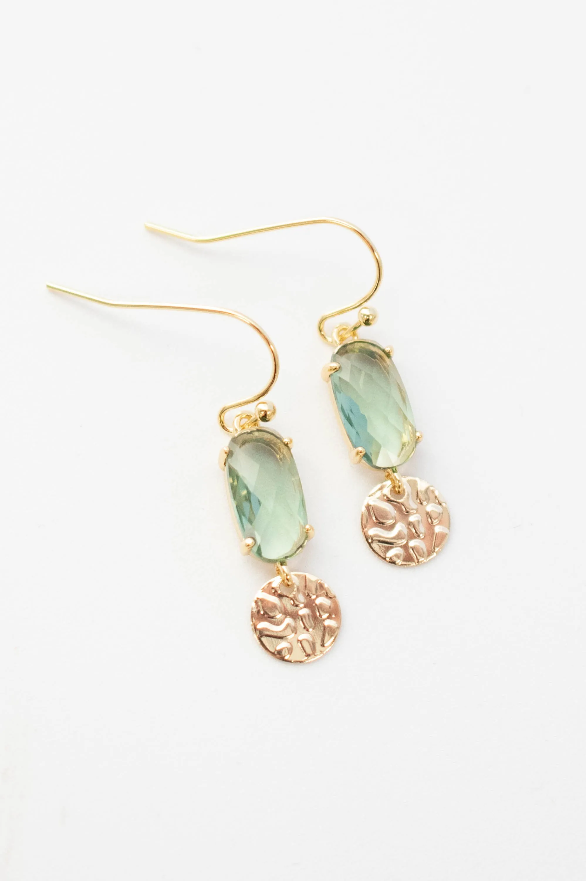 Dragonfly Drop Earrings - Green