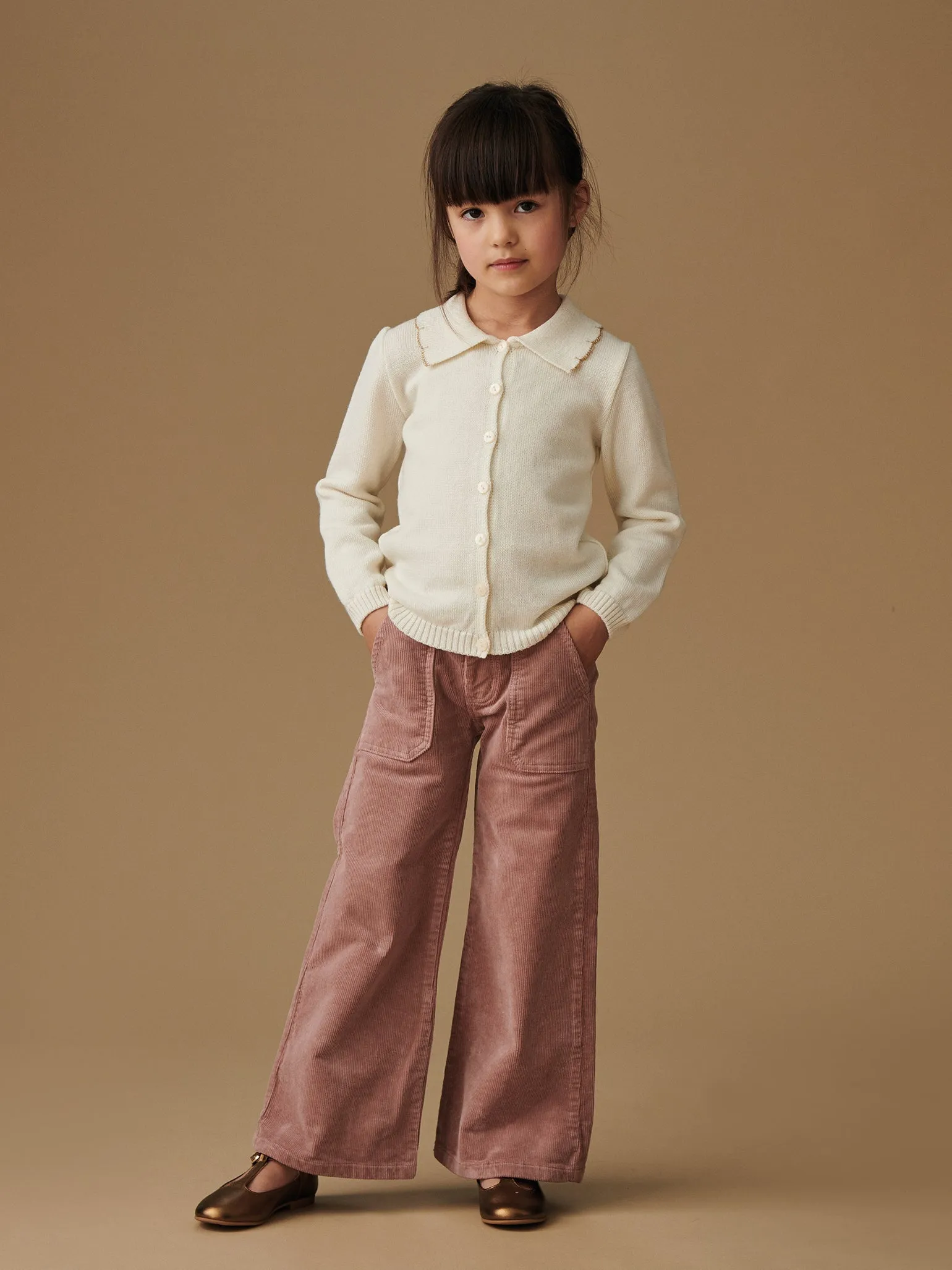 Dusty Pink Enola Girl Wide Leg Trousers