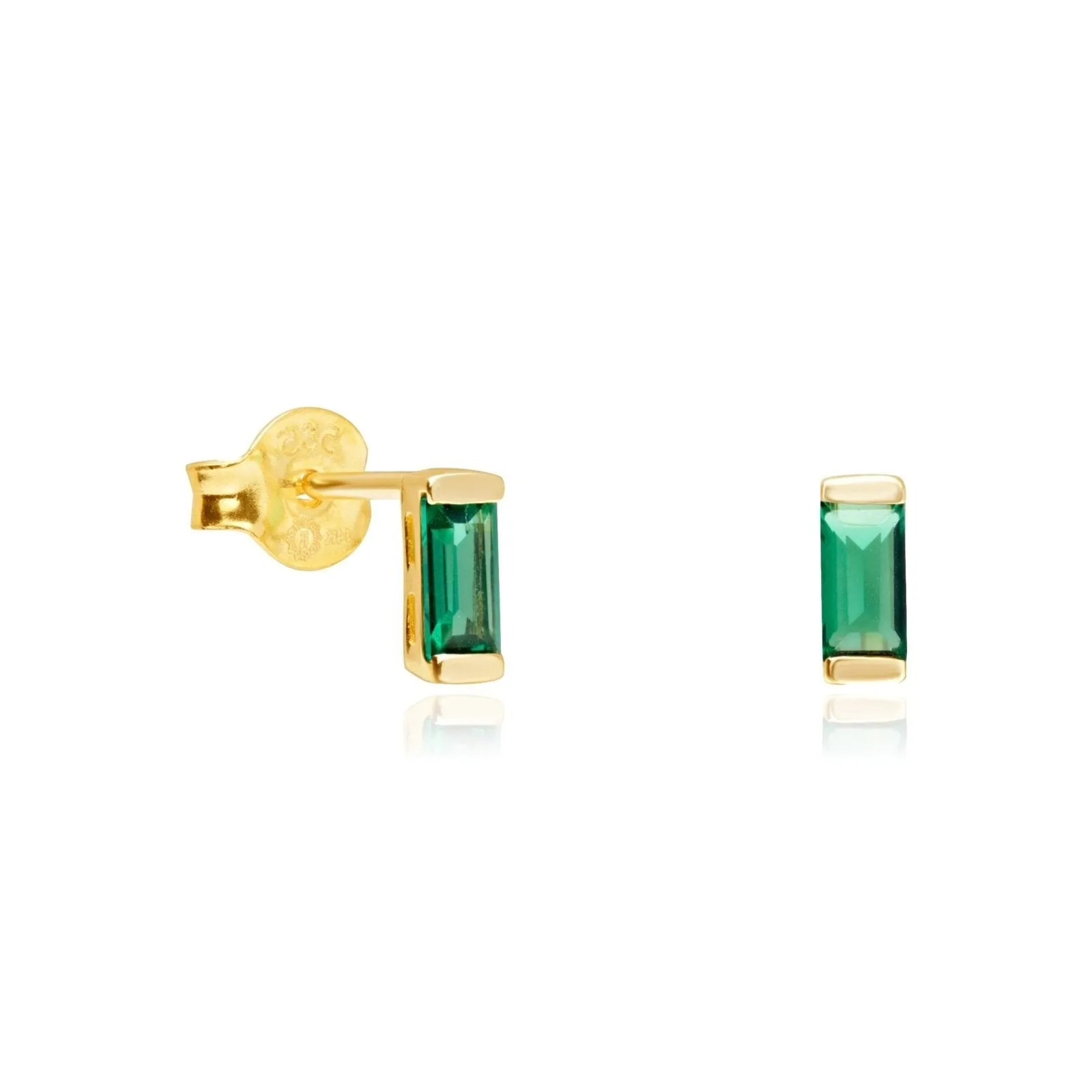 Green Baguette Crystal Earrings