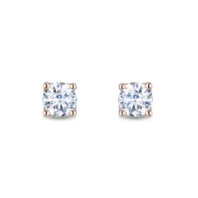 Disney Princess Diamond Solitaire Earrings in 14K Rose Gold - 1.00 CTTW