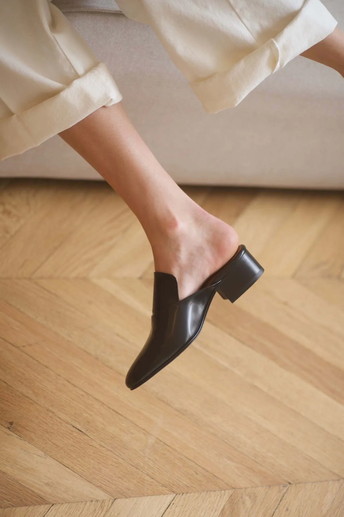 Sleek Black Mules