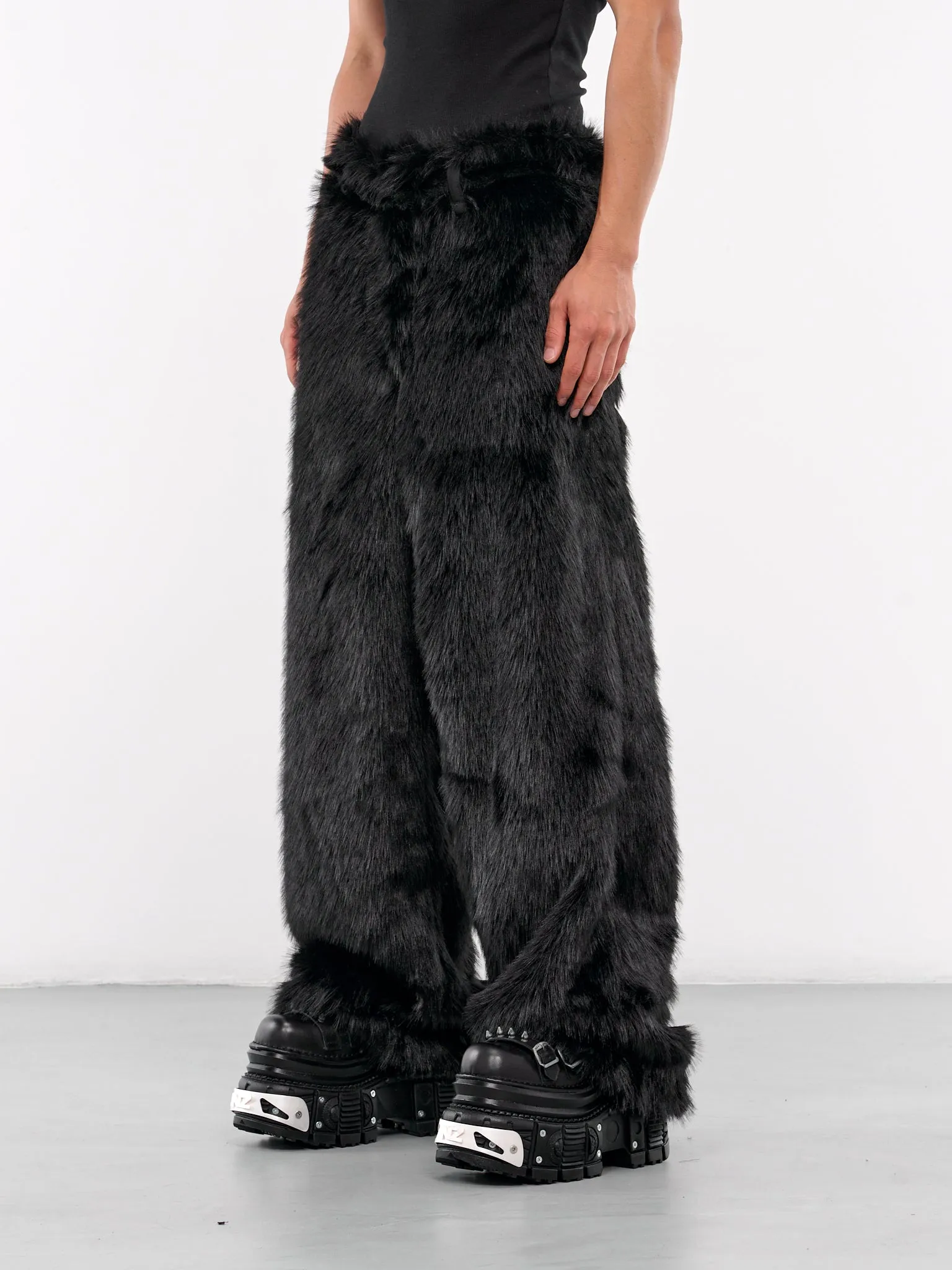 Faux Fur Trousers (KL891-BLACK)