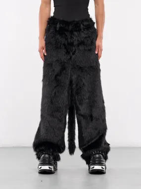 Faux Fur Trousers (KL891-BLACK)