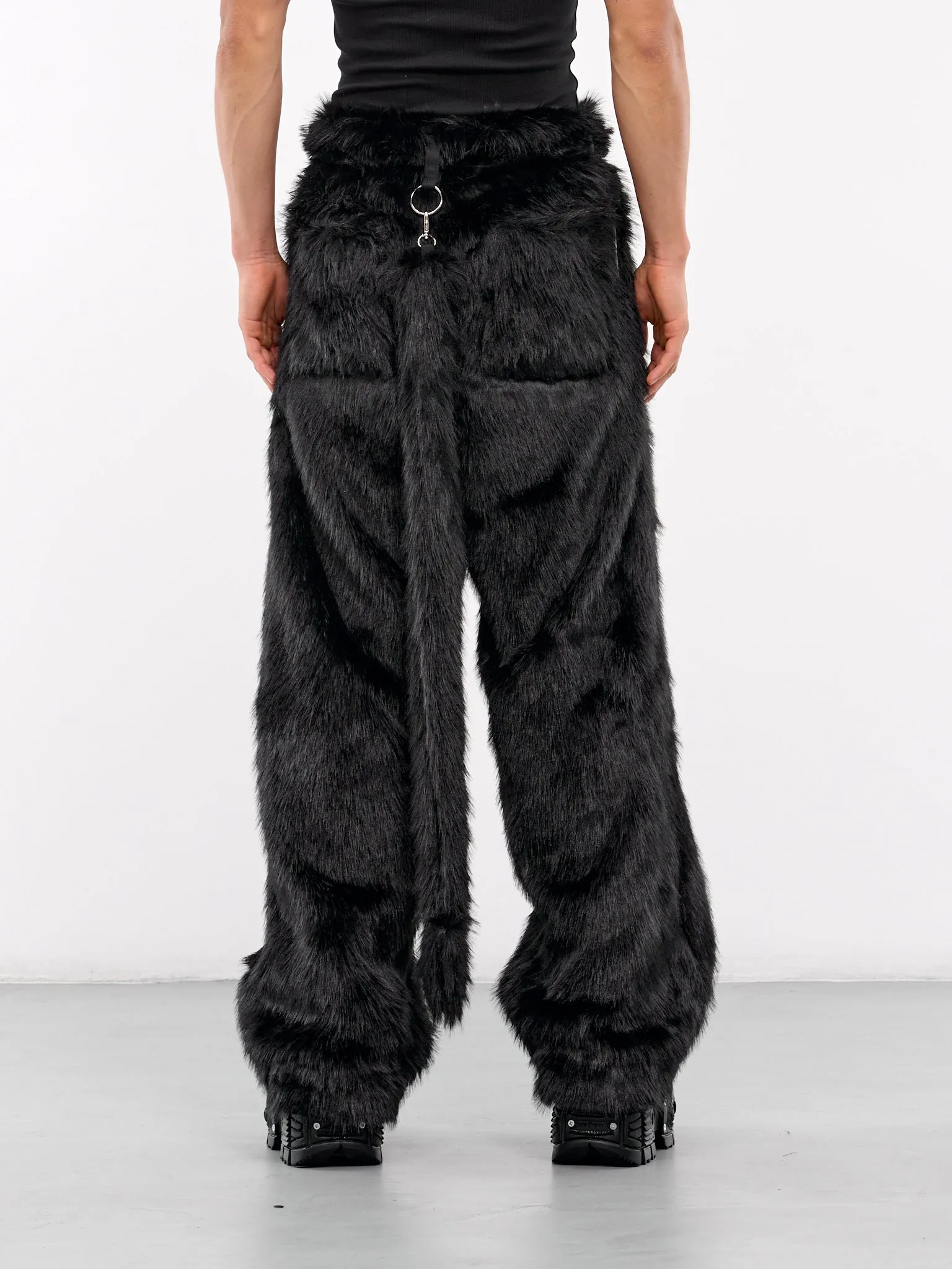 Faux Fur Trousers (KL891-BLACK)