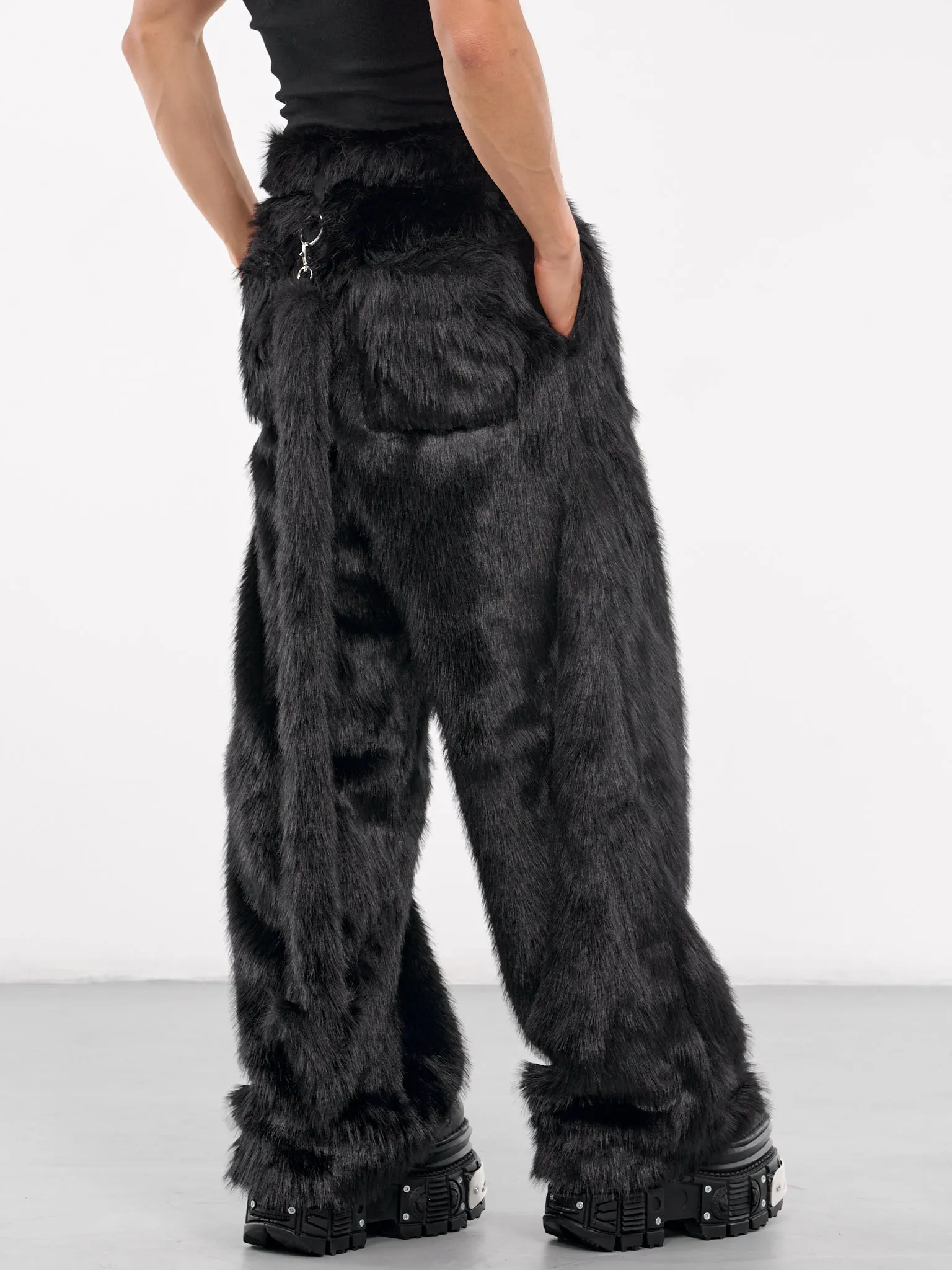 Faux Fur Trousers (KL891-BLACK)