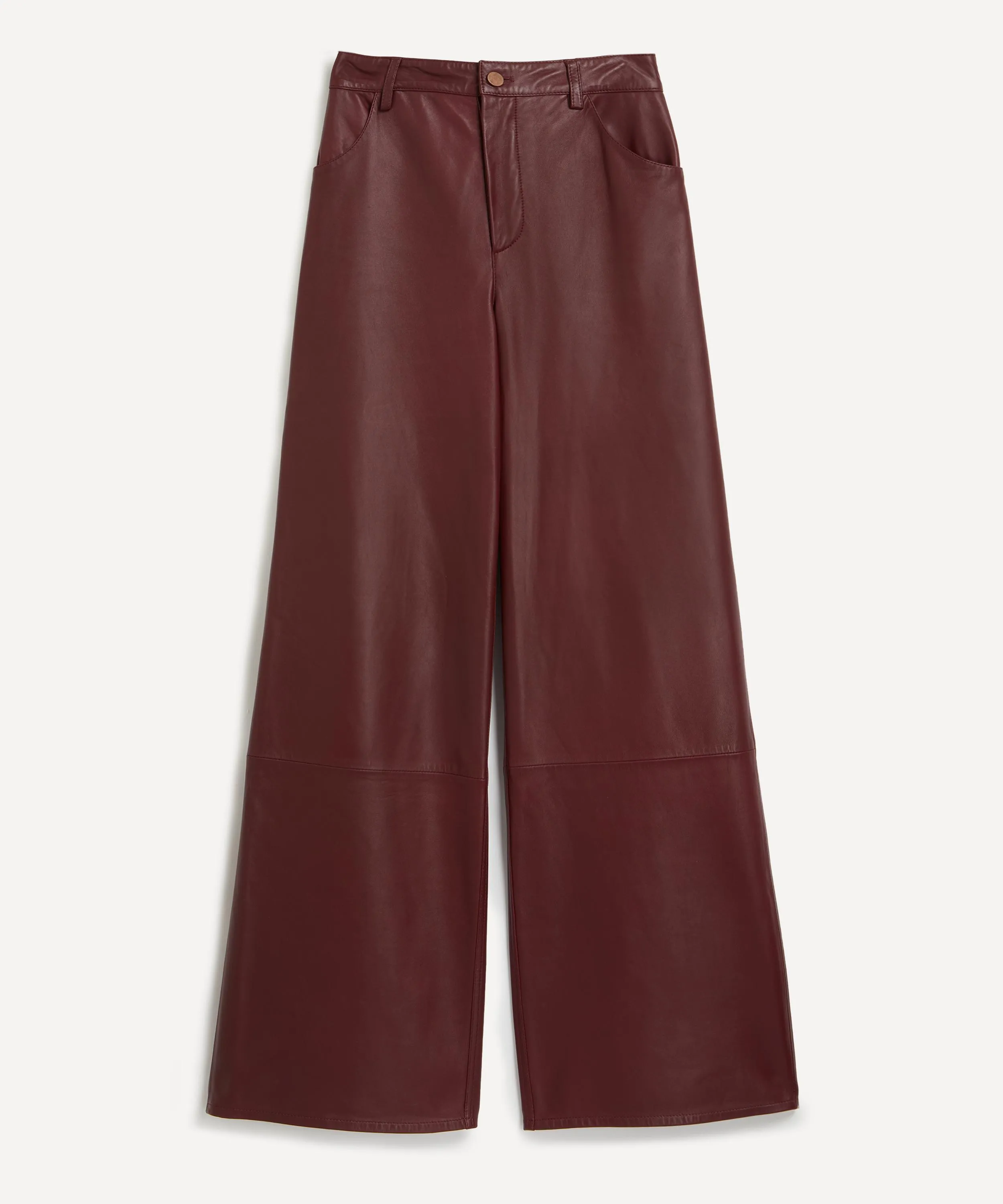 Figari Burgundy Plongé Leather Trousers