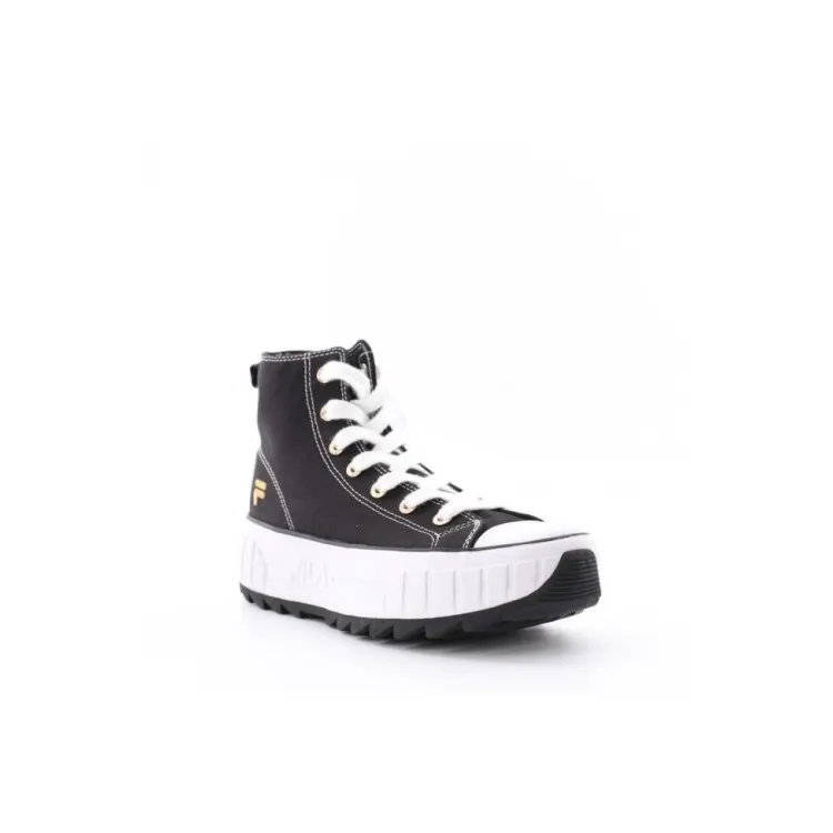 Black Canvas Sneakers for Women by FIFA FFW0440 BLOCKSTER MID