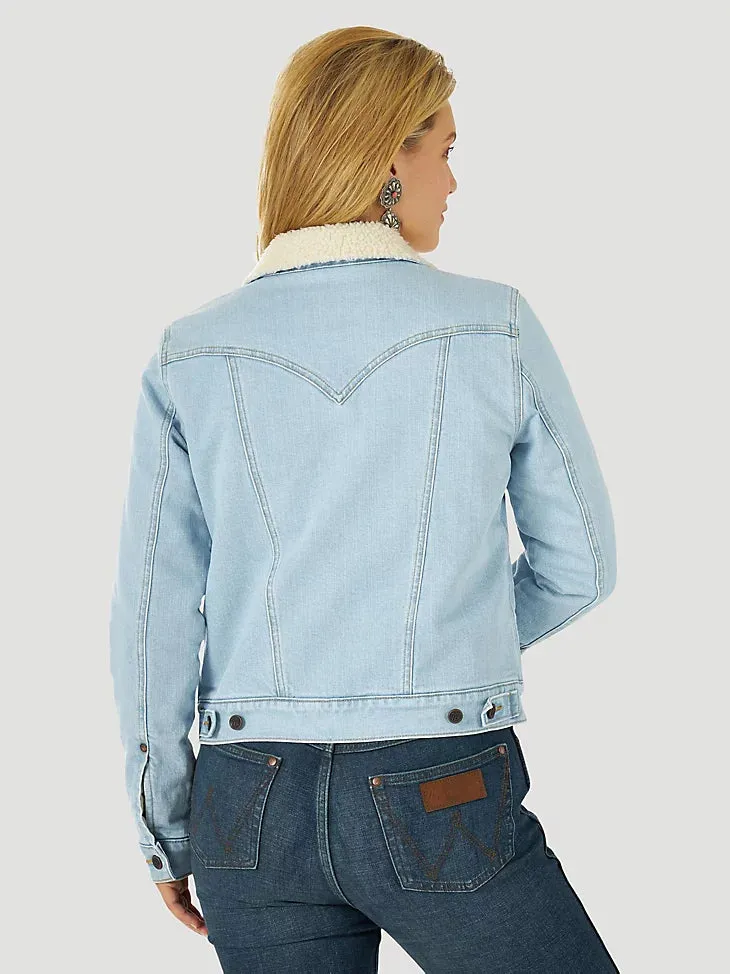 Wrangler Sugarland Sherpa Bleach Denim Jacket - Final Sale