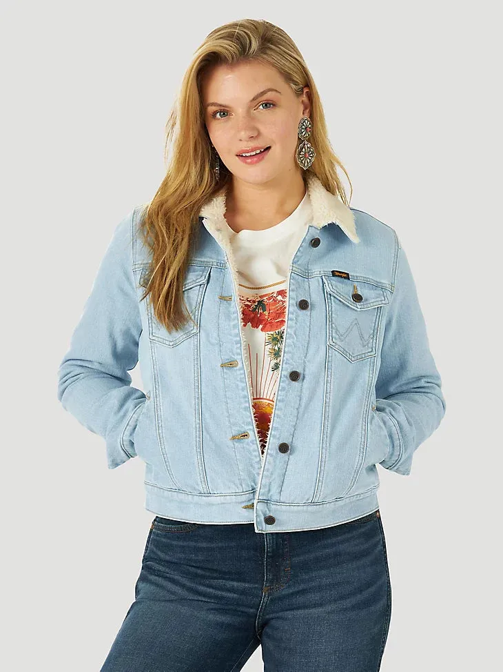 Wrangler Sugarland Sherpa Bleach Denim Jacket - Final Sale