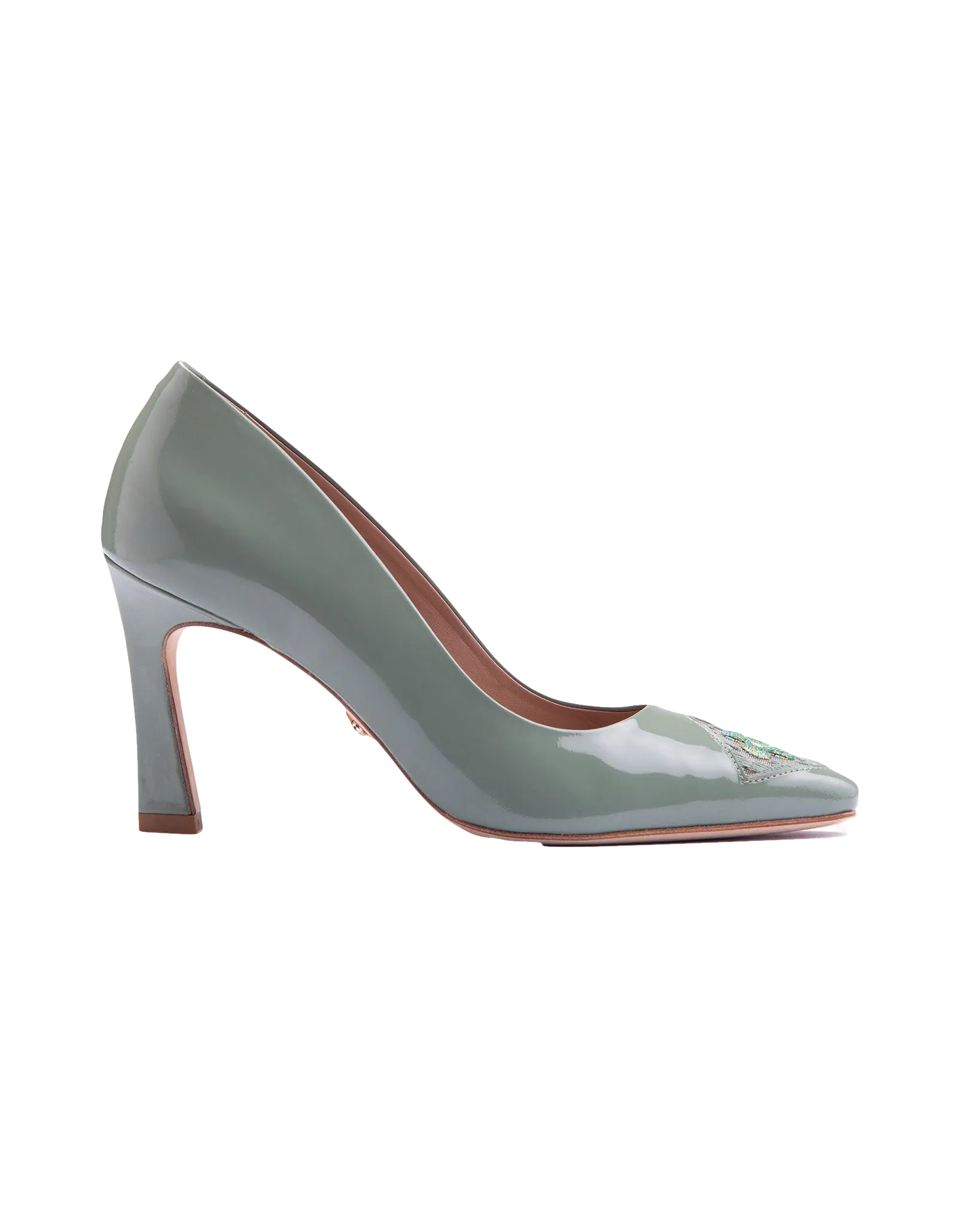 Sea Green Semi-Patent Leather 85 Fiorellini Pump