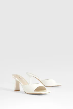 Flat Heel Square Toe Heeled Mules