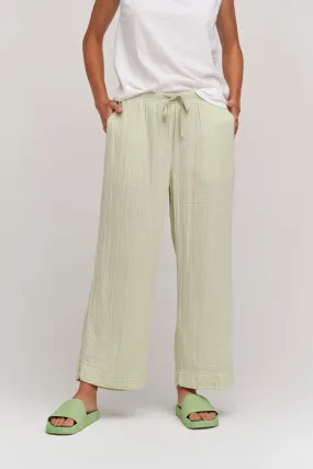 FRANNY COTTON GAUZE TROUSERS IN KIWI