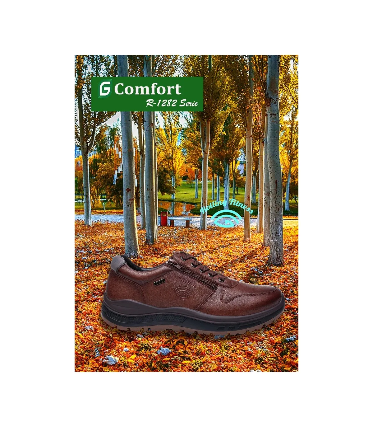 G COMFORT Leather Waterproof Sneakers - Brown R1282